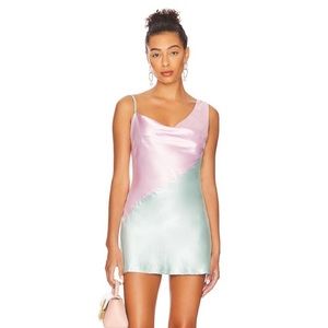 Revolve aurora dress size small pink and mint green